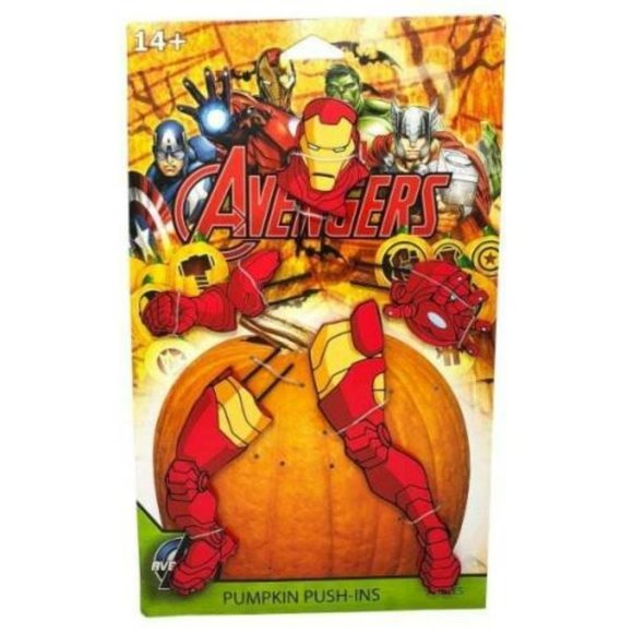 Marvel Ironman Halloween Pumpkin Push In Cake Top Decoration - Picture 1 of 4